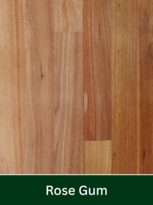 Rose Gum timber floor sample with warm reddish-brown planks